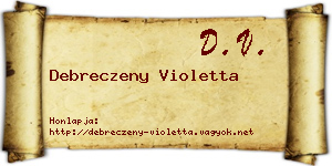 Debreczeny Violetta névjegykártya